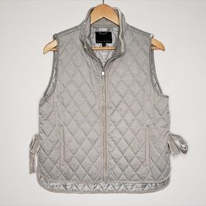 Banana Republic Mink Quilted Vest with Velvet Trim